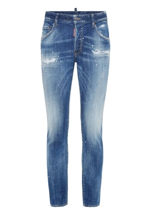 DSQUARED2 distressed tapered-leg trousers - Blue