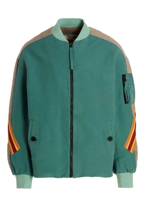INCOTEX RED X FACETASM contrasting-band bomber jacket - Green