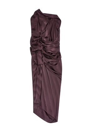 DRIES VAN NOTEN draped-design silk maxi dress - Purple