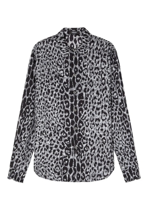 Versace leopard-print silk shirt - Grey