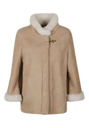 Fay shearling-trim coat - Neutrals