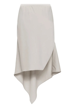 Helmut Lang asymmetric wool midi skirt - Grey