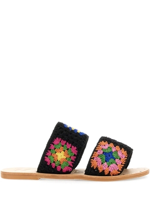 Manebi cotton crochet sandals - Black
