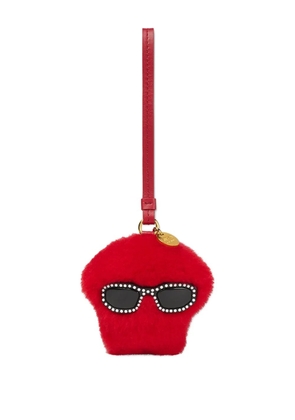 Versace medusa fur keyring - Red