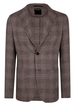 Zegna check-pattern blazer - Brown
