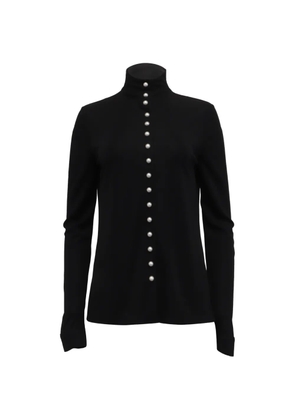 CHANEL Pre-Owned pearl-embellished long-sleeve top - Black