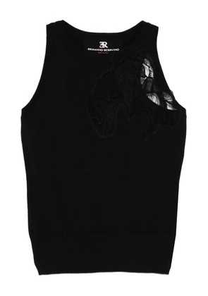 Ermanno Scervino floral-embroidery sleeveless vest - Black