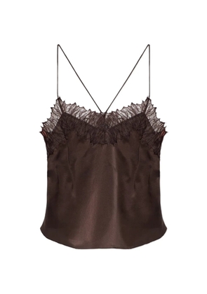 IRO lace-trim sleeveless blouse - Brown