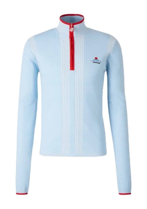 Casablanca zip embroidered cardigan - Blue