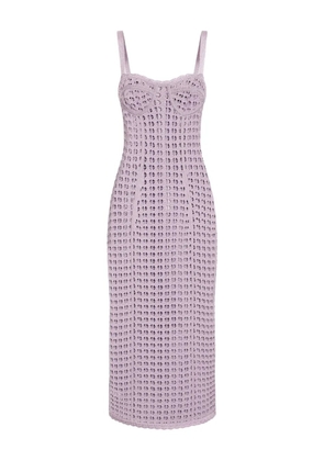 Dolce & Gabbana open-knit midi dress - Purple