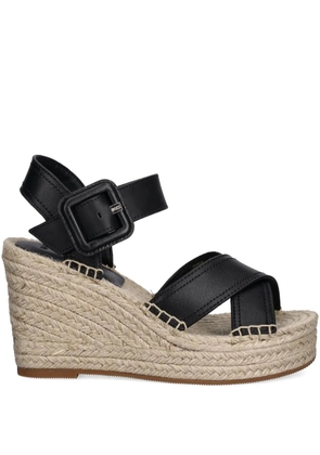 BOSS cross-strap wedge espadrilles - Black