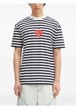 COUNTY OF MILAN heart-embellished striped T-shirt - Black