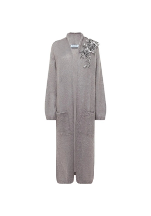 Blugirl floral-appliqué coat - Grey