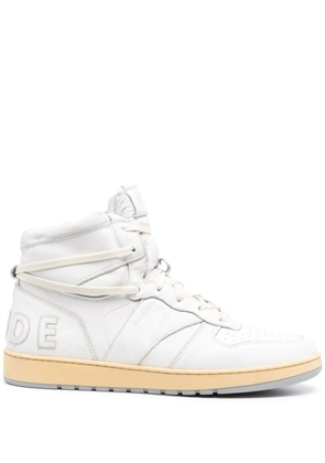 RHUDE leather panelled sneakers - White