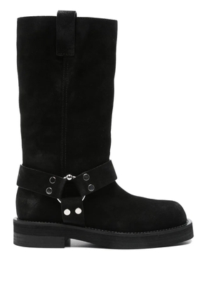 3juin Demi buckle-strap suede boots - Black