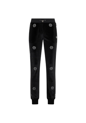 Philipp Plein monogram-embellished track pants - Black