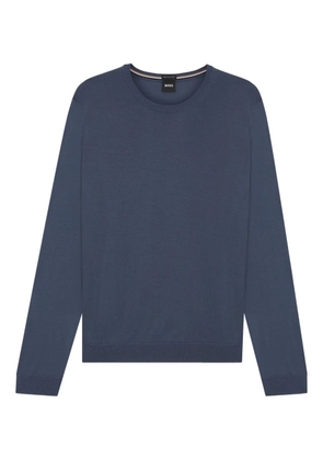 BOSS crew-neck wool pullover - Blue