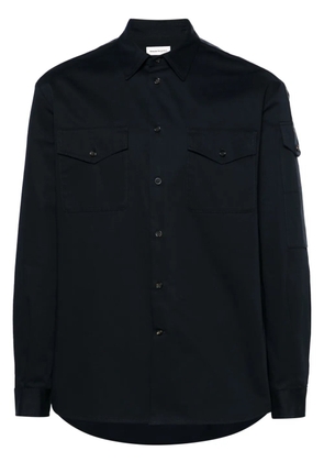 Alexander McQueen logo-trim cotton shirt - Blue