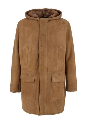 Arma Mias hooded suede coat - Brown