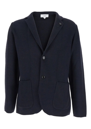 Lardini knitted flower-detail blazer - Blue