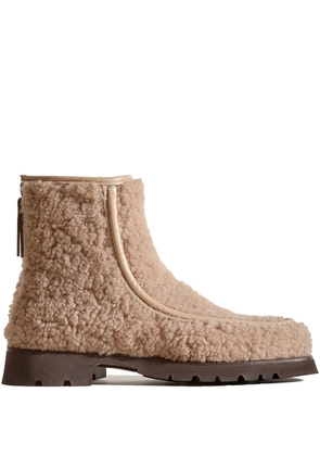Hereu Armenta shearling zip boots - Neutrals