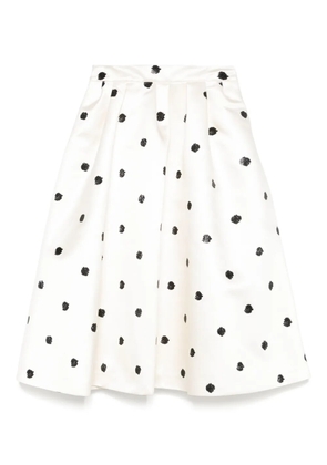 MARKGONG polka-dot A-line skirt - White