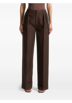 Manière De Voir Julie twin-pleat tailored trousers - Brown