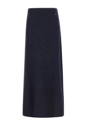 BOSS ribbed-waistband straight skirt - Blue