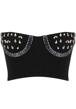 AREA crystal-embellished bustier top - Black