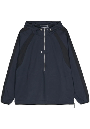 RANRA twill-weave half-zip hoodie - Blue