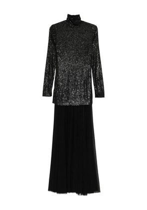 Norma Kamali sequin-embellished roll-neck gown - Black