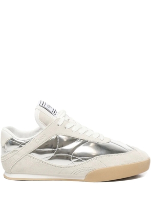 Chloé Kick metallic-panelled sneakers - Neutrals