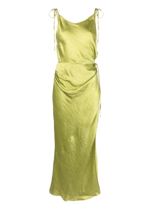 Acne Studios crinkled satin wrap dress - Green