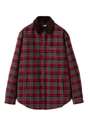 Miu Miu plaid-check down jacket - Red