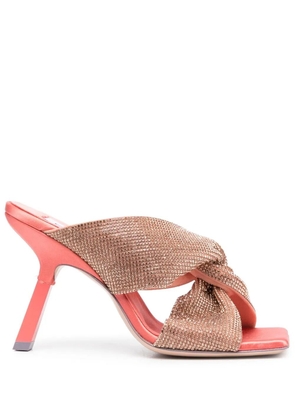 Sebastian Milano 100mm crystal-embellished sandals - Orange