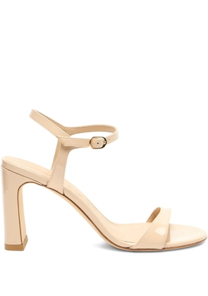 Stuart Weitzman 85mm Babette 85 patent leather ankle-strap sandals - Neutrals