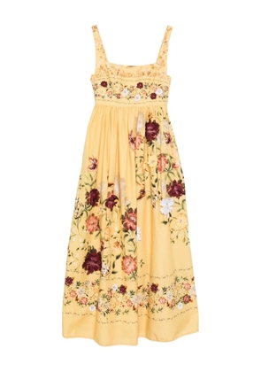 Agua By Agua Bendita Barbara Paramo strappy floral dress - Yellow