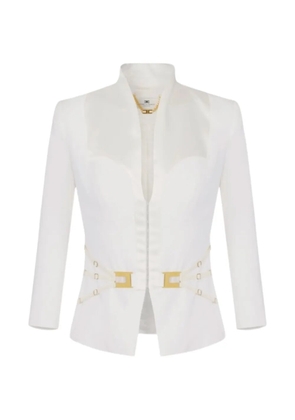 Elisabetta Franchi gold-tone hardware blazer - White