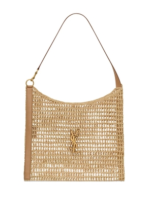 Saint Laurent raffia crochet tote bag - Neutrals