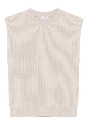 Brunello Cucinelli ribbed sleeveless sweater - Neutrals