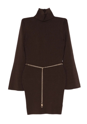 Michael Kors logo-chain mini dress - Brown