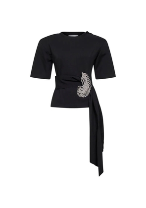 Giuseppe Di Morabito feather-detail T-shirt - Black
