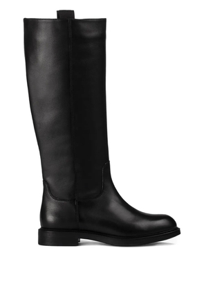 Doucal's zip-up leather boots - Black