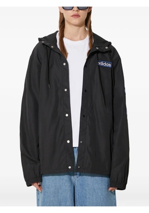 adidas hooded logo-patch jacket - Black