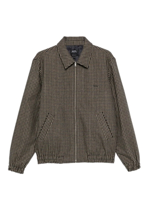 A.P.C. gingham-check zip-up jacket - Black