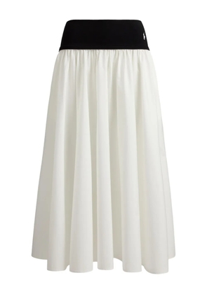 Polo Ralph Lauren logo-embroidered A-line midi skirt - White
