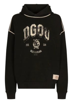 Dolce & Gabbana DG-print cotton hoodie - Black