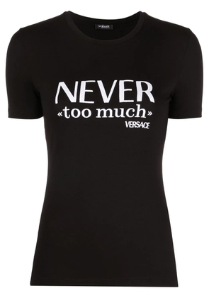 Versace slogan-print short-sleeve T-shirt - Black