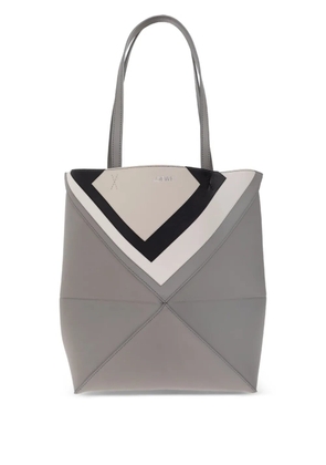 LOEWE x Albers Puzzle Fold chevron panel tote bag - Grey