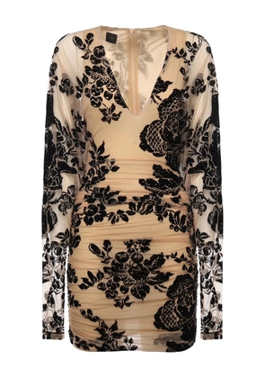 PINKO floral-pattern mini dress - Neutrals